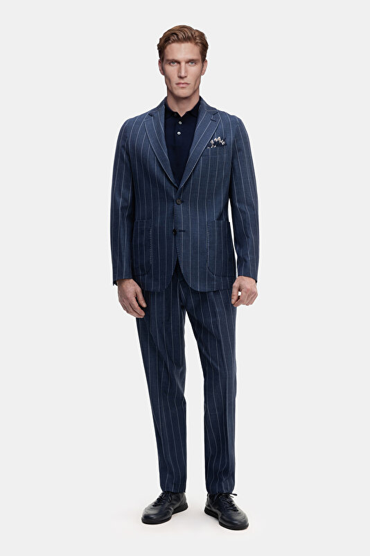 NAVY BLUE WOOL/SILK SUIT