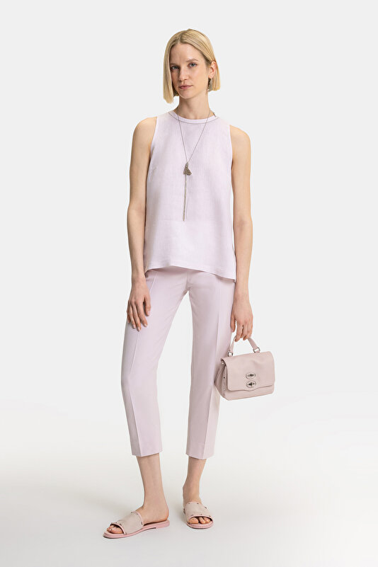 POWDER BASIC / ROUND NECKLINE SLEEVELESS BLOUSE 4