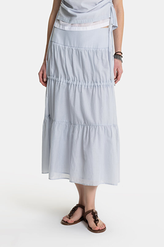 LIGHT BLUE MIDI SKIRT 2