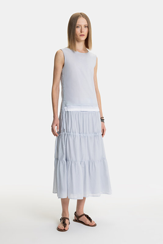 LIGHT BLUE MIDI SKIRT 4