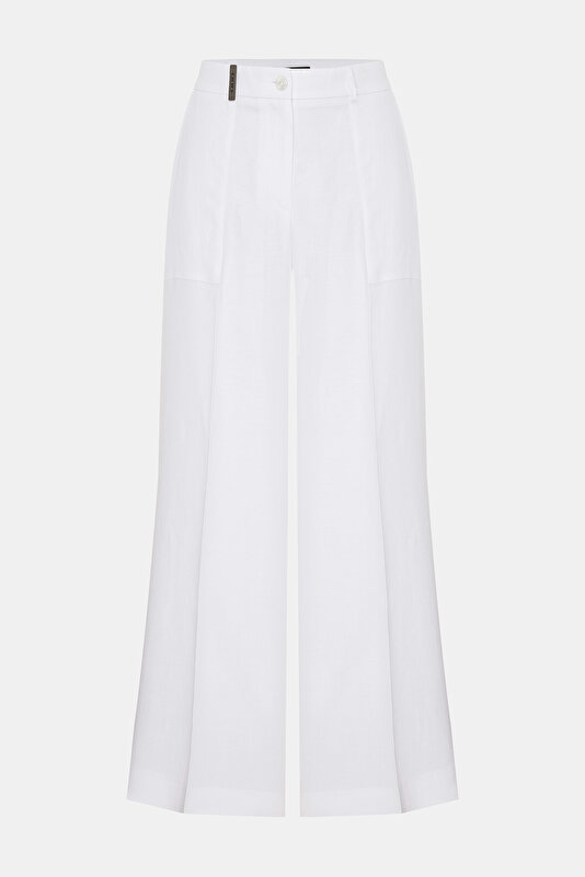 WHITE WIDE LEG TROUSERS 4