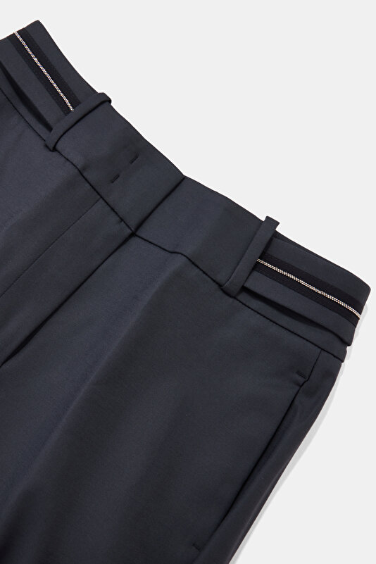 DARK NAVY BLUE SKINNY LEG TROUSERS 3