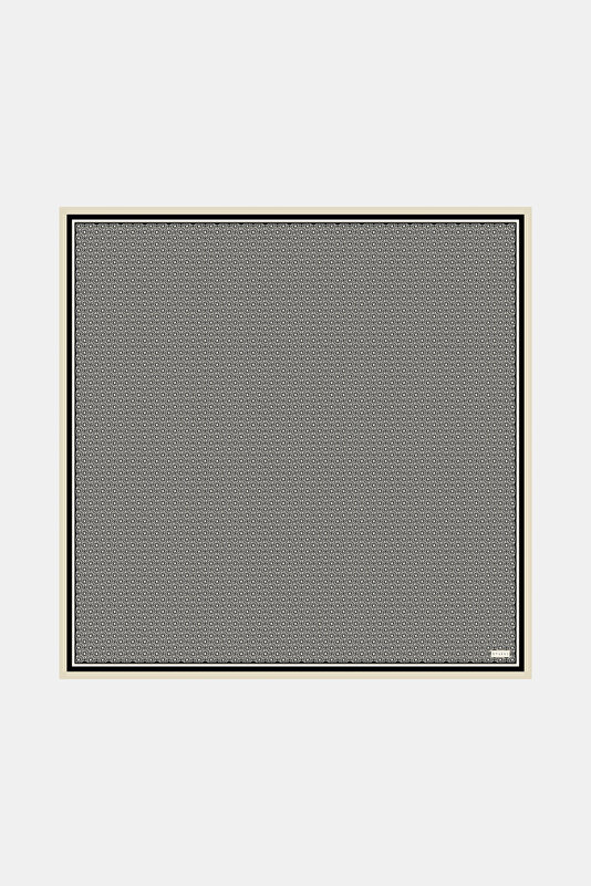 ECRU MONOGRAM TWILL SCARF