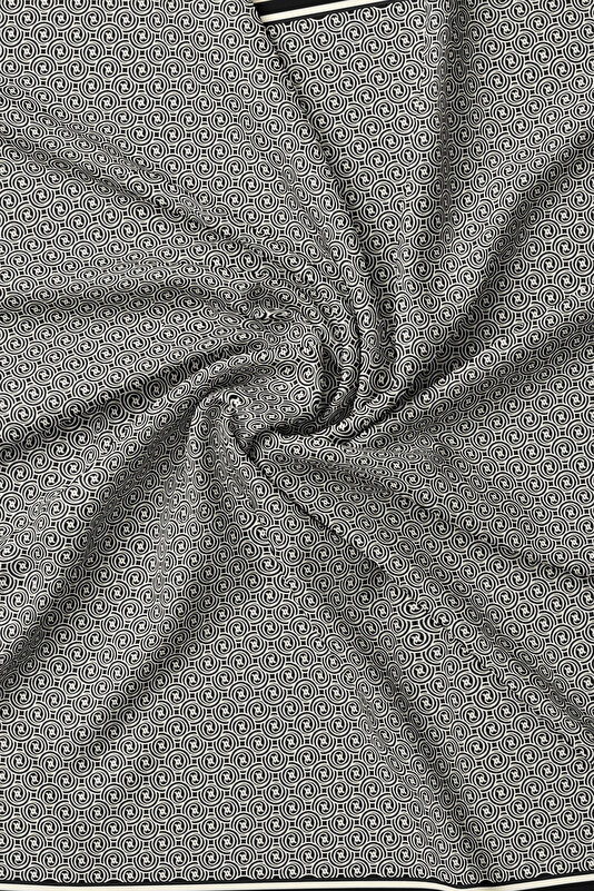 ECRU MONOGRAM TWILL SCARF 2