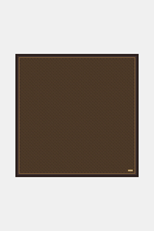 CAMEL MONOGRAM TWILL SCARF