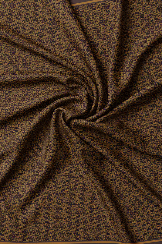 KOYU KAHVE MONOGRAM LOGOLU TWILL İPEK EŞARP 2
