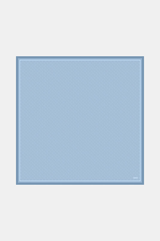 LIGHT BLUE MONOGRAM TWILL SCARF