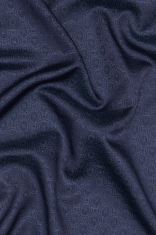 NAVY BLUE COTTON/SILK SHAWL 2