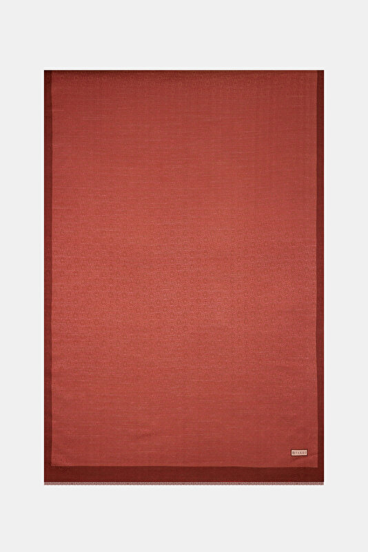RED BROWN COTTON/SILK SHAWL