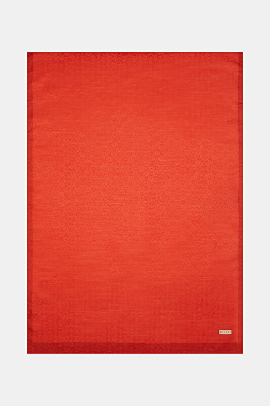 DARK RED COTTON/SILK SHAWL