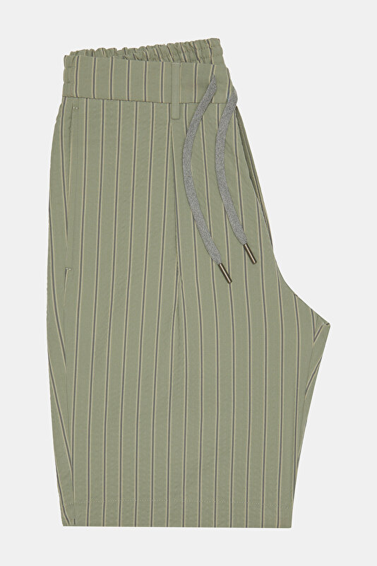 GREEN STRIPED BERMUDA