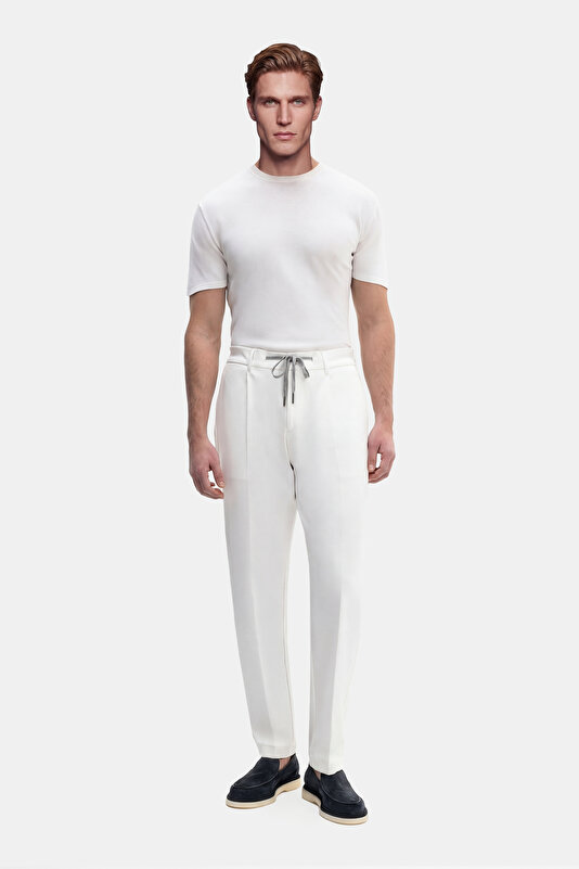 TEK PİLELİ BELİ LASTİKLİ JARSE PANTOLON