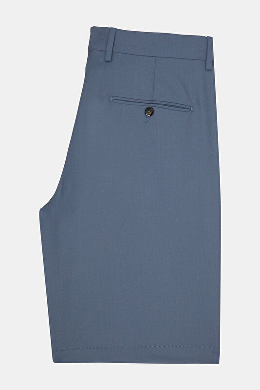 DARK BLUE WOOL/SILK BERMUDA 2