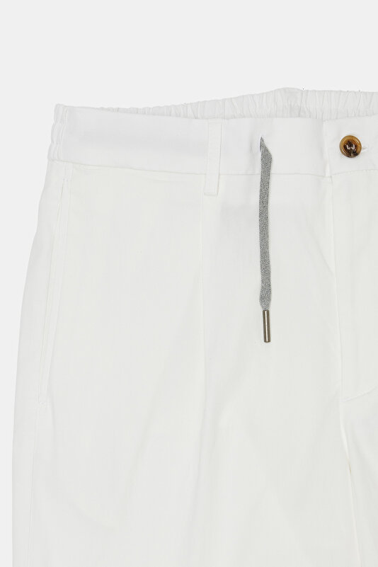 WHITE LYOCELL COTTON BERMUDA 4