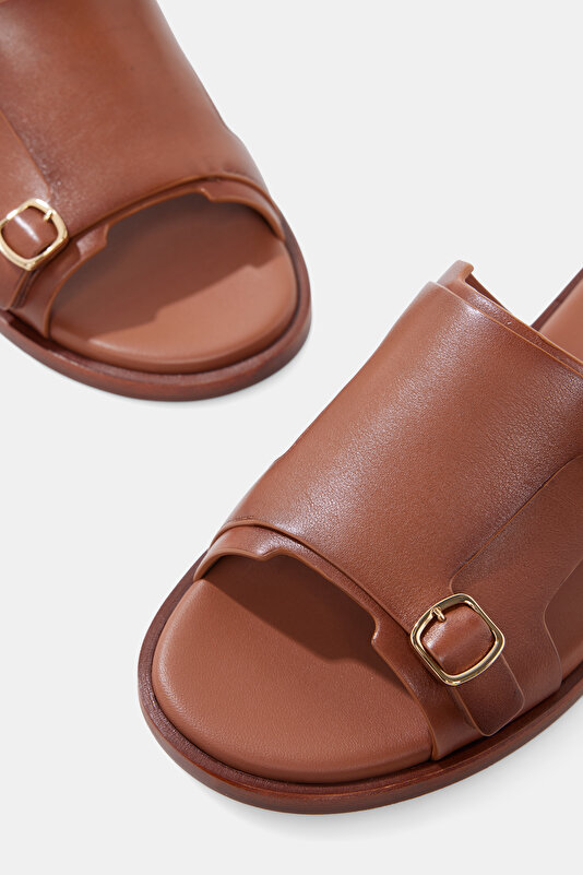 TAN LEATHER SLIPPER 4