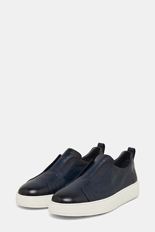 NAVY BLUE LEATHER SHOE 2