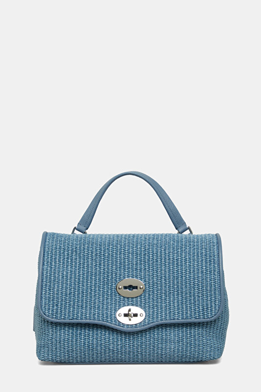 BLUE RAFFIA BAG