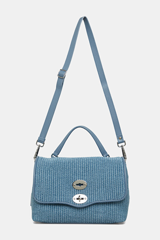 BLUE RAFFIA BAG 2