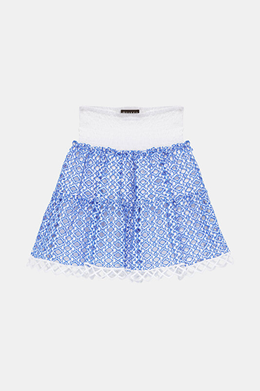 WHITE LACY SHORT SKIRT 4