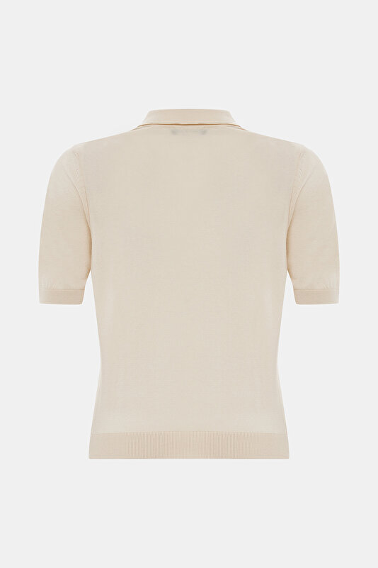ECRU POLO NECK TRICOT 2