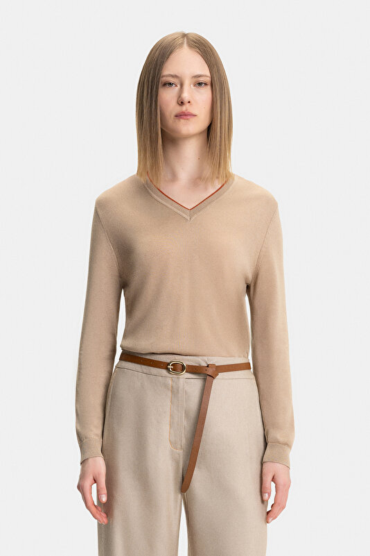 ORANGE V NECK TRICOT