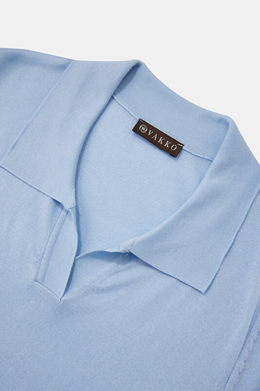 BLUE POLO NECK TRICOT 3