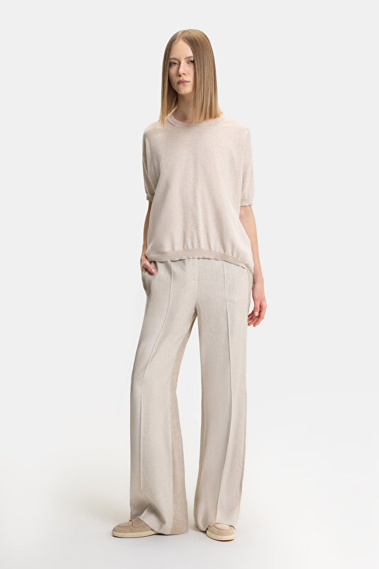 BEIGE BASIC / ROUND NECKLINE TRICOT 3