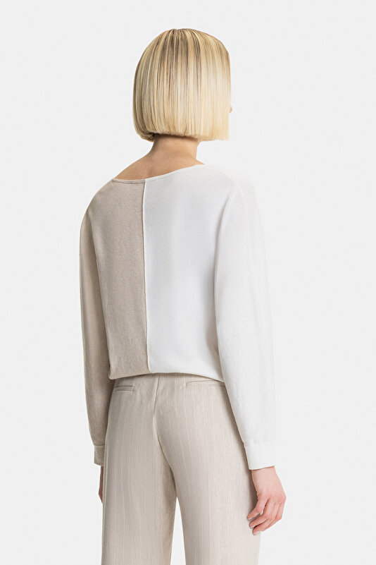 BEIGE V NECK TRICOT 2