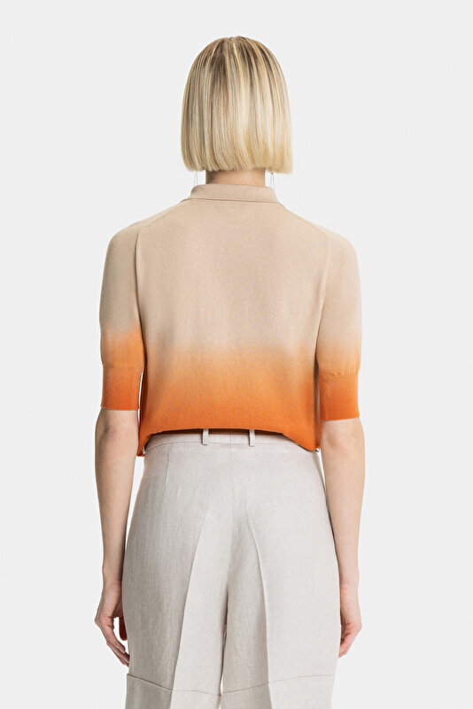ORANGE POLO NECK TRICOT 2