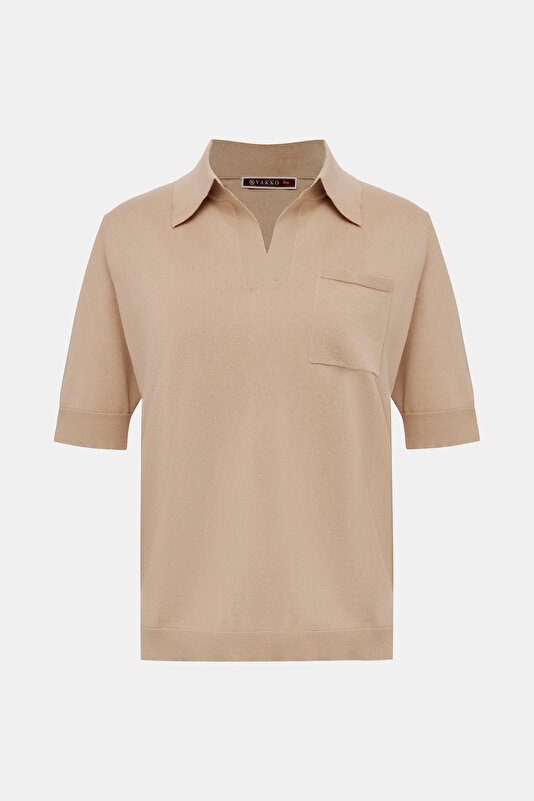 BEIGE POLO NECK TRICOT 3