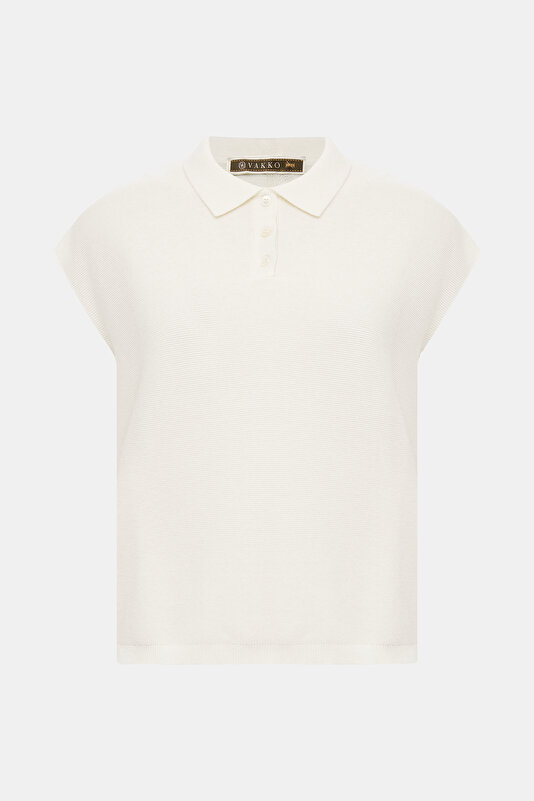 ECRU POLO NECK TRICOT 4