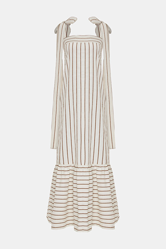 BROWN SLEEVELESS SUSPENDER DRESS 3