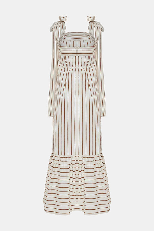 BROWN SLEEVELESS SUSPENDER DRESS 4