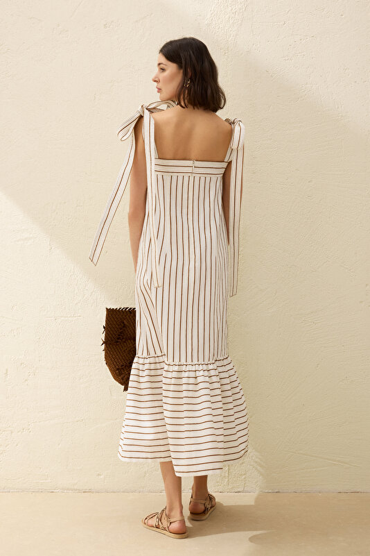 BROWN SLEEVELESS SUSPENDER DRESS 2