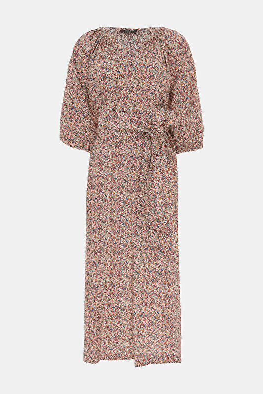 MULTICOLOR 3/4 SLEEVES DRESS