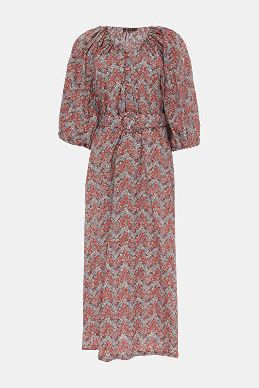 MULTICOLOR 3/4 SLEEVES DRESS