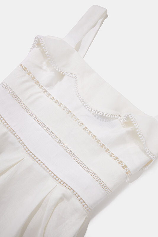 WHITE SLEEVELESS SUSPENDER SHORT DRESS 3