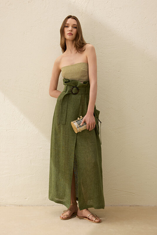 DARK GREEN BLOUSE-SKIRT