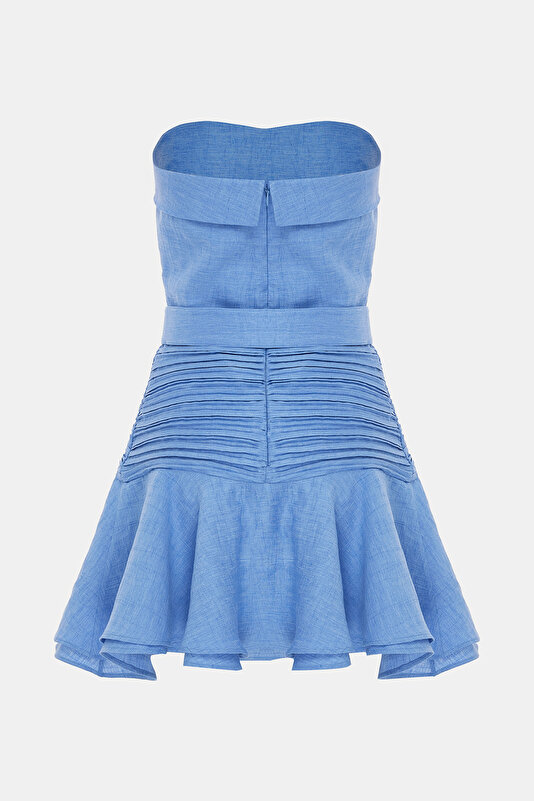 BLUE SLEEVELESS SHORT DRESS 4