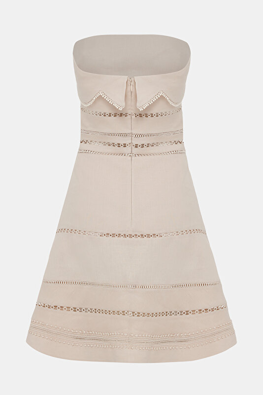 BEIGE SLEEVELESS SHORT DRESS 2