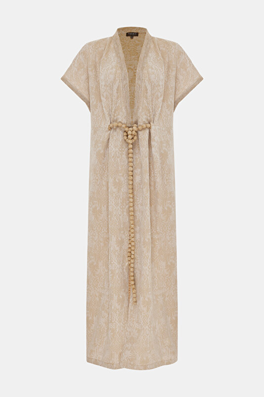 BEIGE SHORT SLEEVE DRESS 3