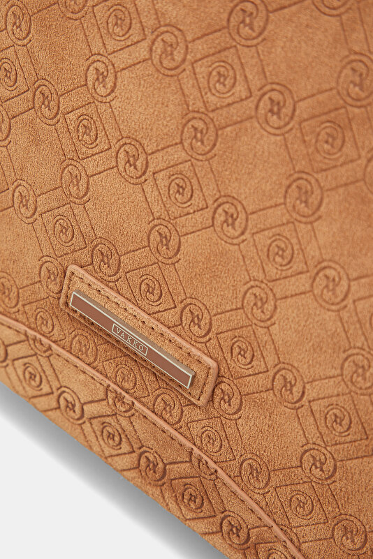 TAN MONOGRAM LEATHER BAG 4