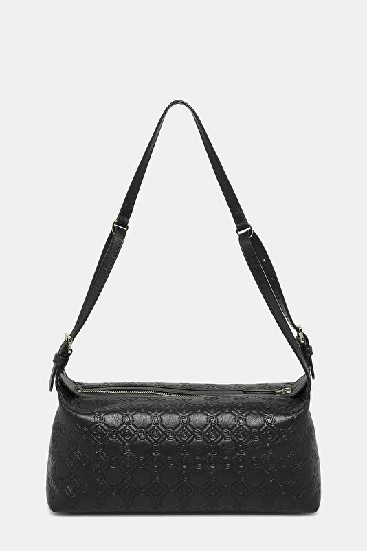 BLACK MONOGRAM LEATHER BAG 3