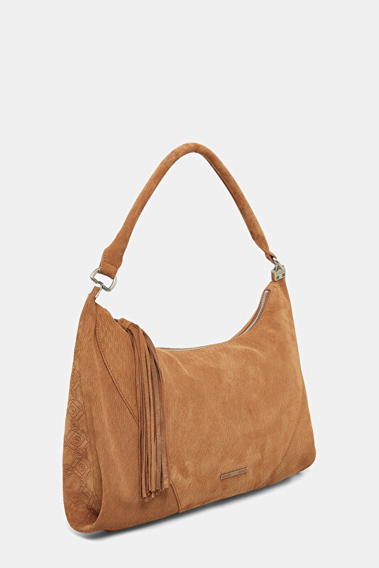 TAN MONOGRAM LEATHER BAG 2