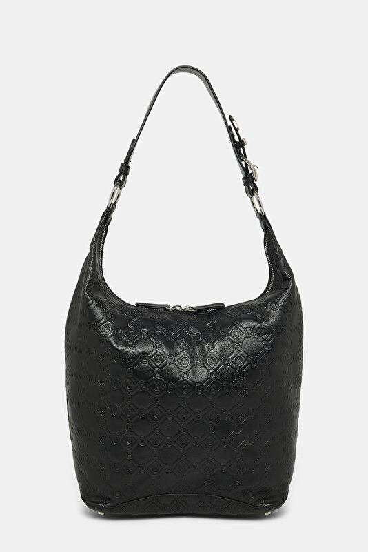 BLACK MONOGRAM LEATHER BAG 3