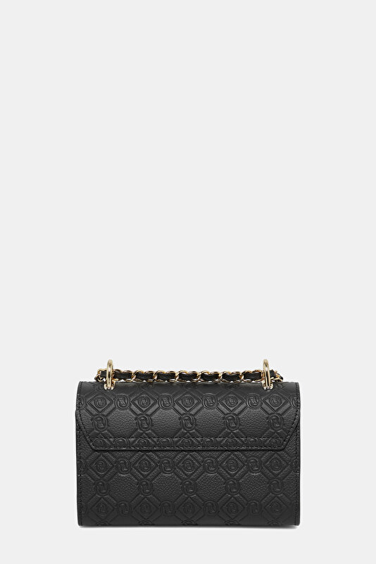 BLACK MONOGRAM LEATHER BAG 4