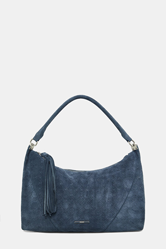 LACİVERT MONOGRAM DERİ ÇANTA