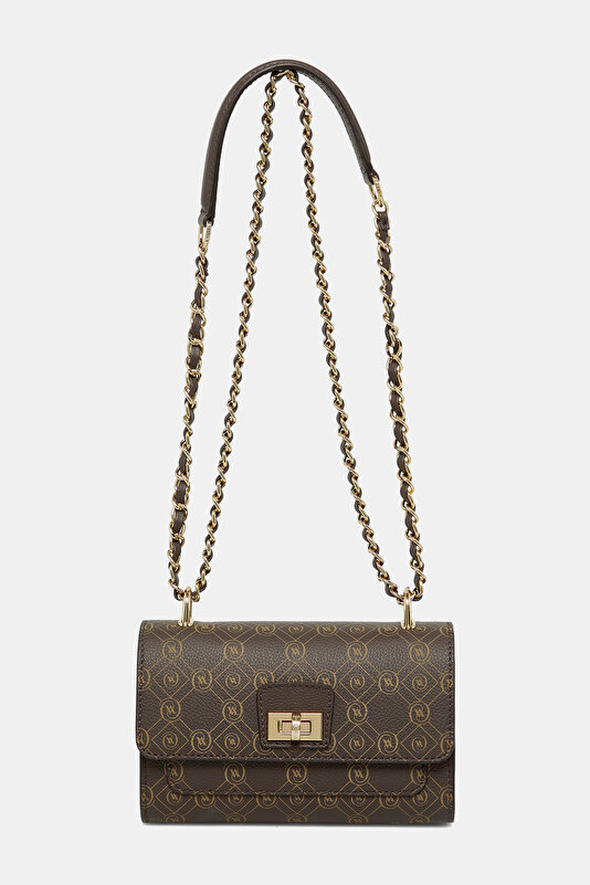 BEIGE MONOGRAM LEATHER BAG 2