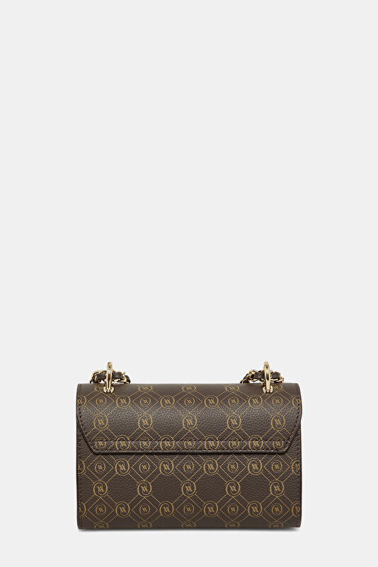BEIGE MONOGRAM LEATHER BAG 4