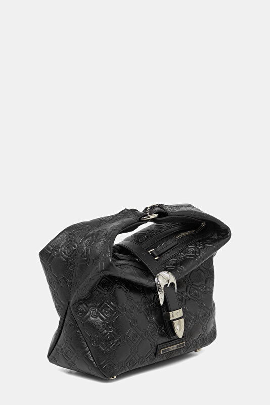 BLACK MONOGRAM LEATHER BAG 3